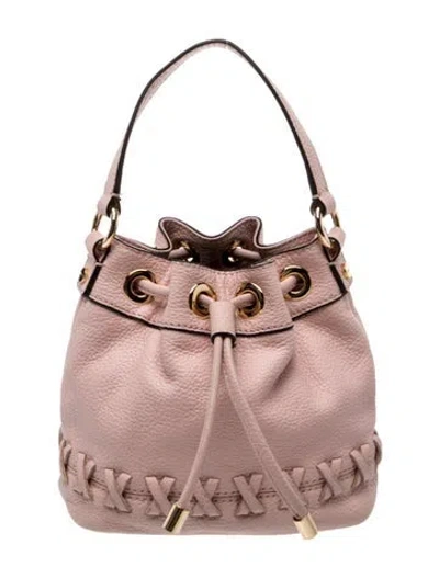 Pre-owned Milly Leather Bucket Bag In Pink