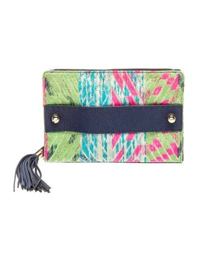 Pre-owned Milly Leather Clutch In Blue