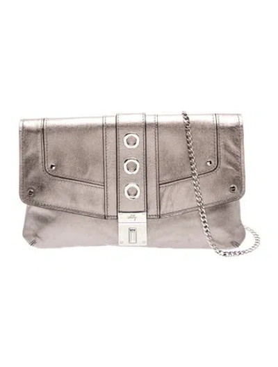 Pre-owned Milly Leather Clutch In Grey
