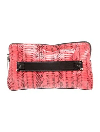 Pre-owned Milly Leather Clutch In Pink