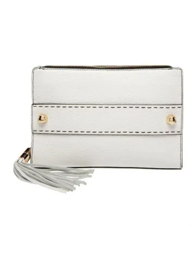 Pre-owned Milly Leather Clutch In White