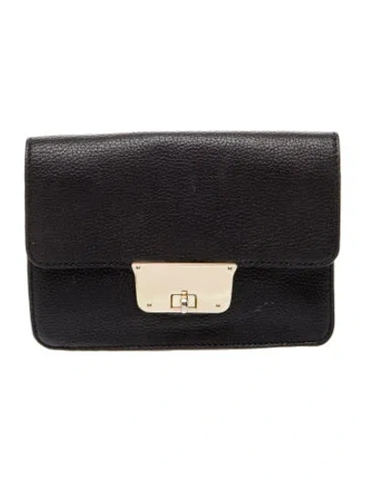 Pre-owned Milly Leather Portfolio In Black