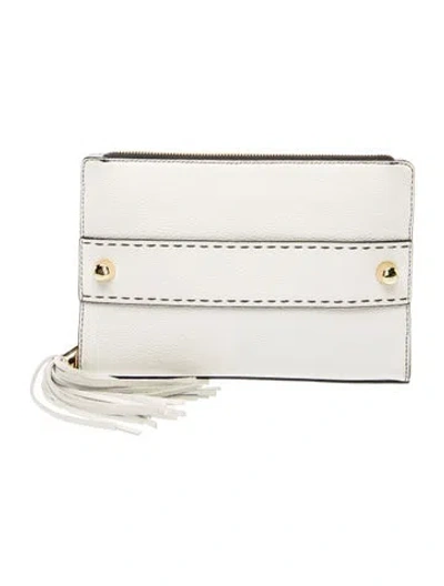 Pre-owned Milly Leather Portfolio In Neutral