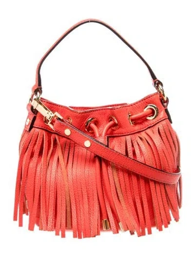 Pre-owned Milly Leather Shoulder Bag In Red