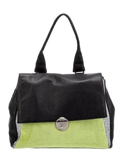 Pre-owned Milly Leather Top Handle Bag In Black