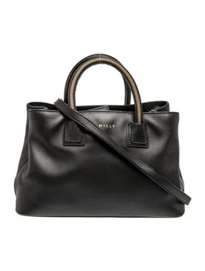 Pre-owned Milly Leather Top Handle Bag In Black