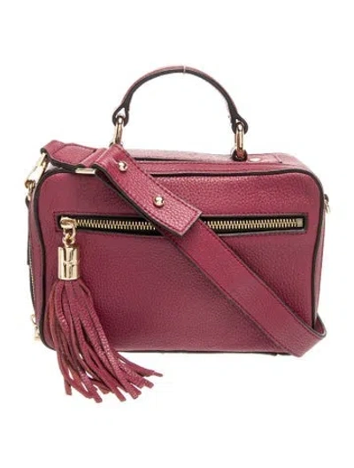 Pre-owned Milly Leather Top Handle Bag In Burgundy