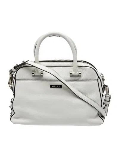 Pre-owned Milly Leather Top Handle Bag In Gray