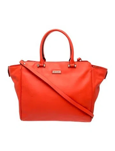 Pre-owned Milly Leather Top Handle Bag In Red