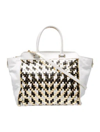 Pre-owned Milly Leather Top Handle Bag In White