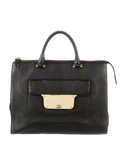 Pre-owned Milly Leather Tote Bag In Black