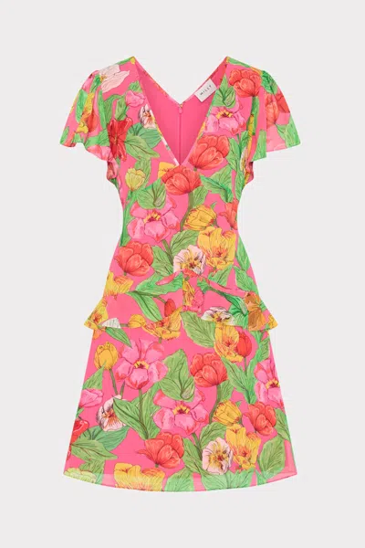 Milly Lee Tulip Rosette Mini Dress In Pink