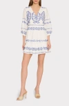 Milly Illy Lene Embroidered Mini Dress In Blue