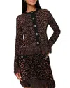 Milly Leopard Print Fringe Cardigan In Multi