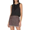 Milly Lily Satin Crystal Embellished Top In Black In Black