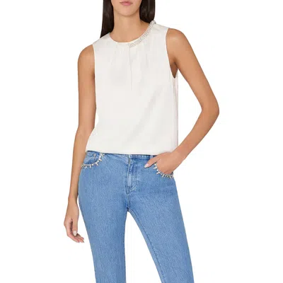 MILLY MILLY LILY CRYSTAL SLEEVELESS SATIN TOP