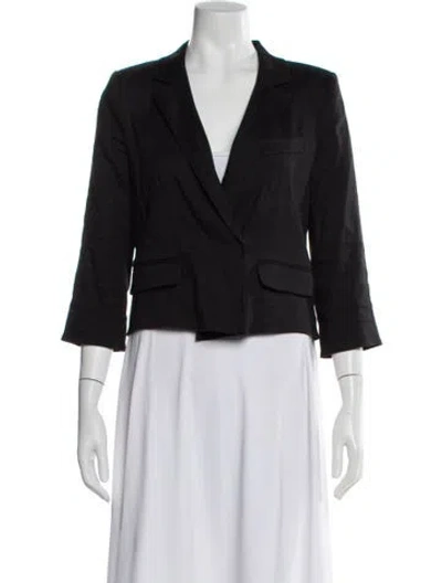 Pre-owned Milly Linen Blazer In Gray