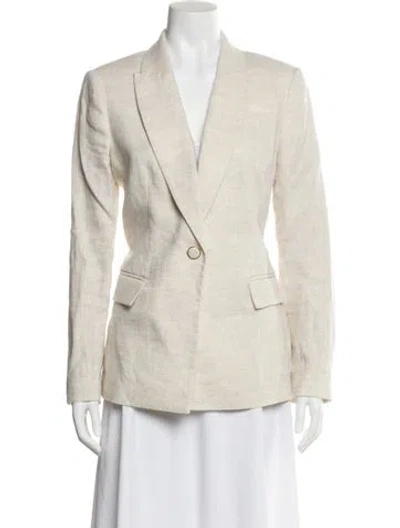 Pre-owned Milly Linen Blazer In Neutral