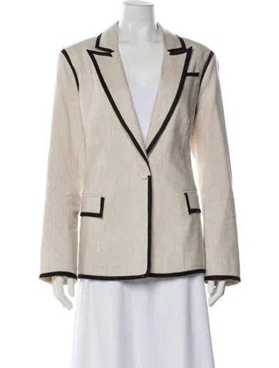 Pre-owned Milly Linen Blazer In Neutral