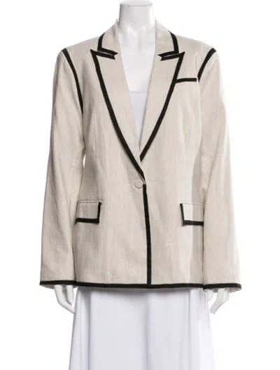 Pre-owned Milly Linen Blazer In Neutral