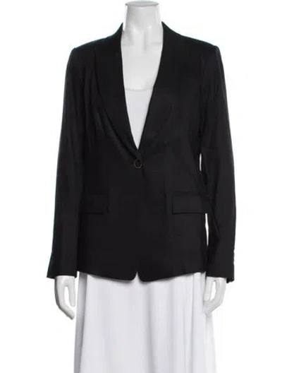 Pre-owned Milly Linen Blazer W/ Tags In Black