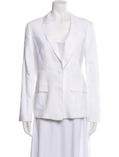 Pre-owned Milly Linen Blazer In White