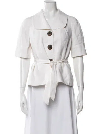 Pre-owned Milly Linen Jacket In White