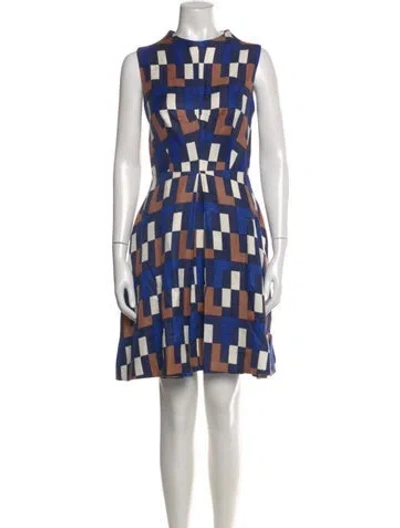 Pre-owned Milly Linen Knee-length Dress In Blue