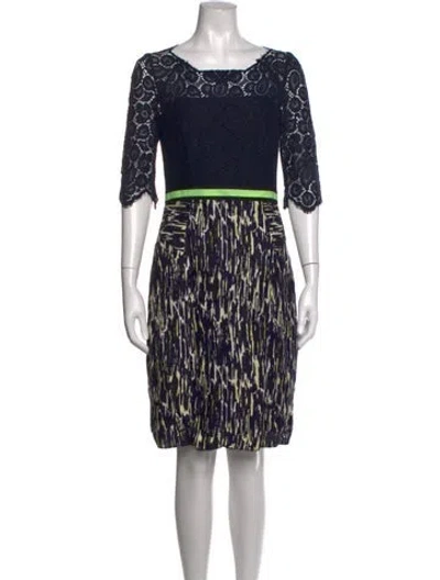 Pre-owned Milly Linen Knee-length Dress In Blue