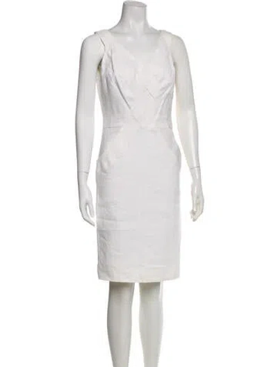 Pre-owned Milly Linen Knee-length Dress In Neutral