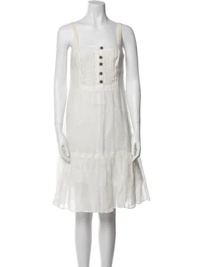 Pre-owned Milly Linen Knee-length Dress In Neutral