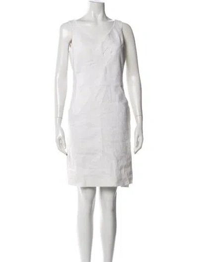 Pre-owned Milly Linen Knee-length Dress In Neutrals
