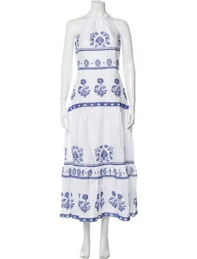 Pre-owned Milly Linen Long Dress W/ Tags In White
