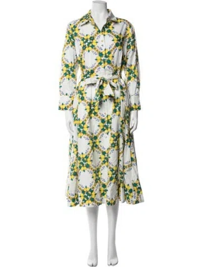 Pre-owned Milly Linen Midi Length Dress W/ Tags In Blue
