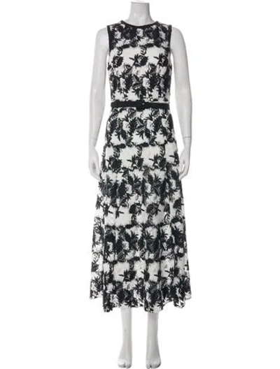 Pre-owned Milly Linen Midi Length Dress W/ Tags In Green