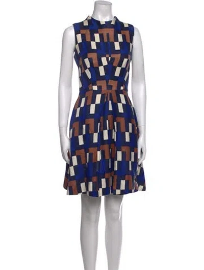 Pre-owned Milly Linen Mini Dress In Blue