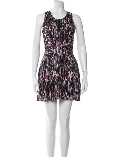 Pre-owned Milly Linen Mini Dress In Blue