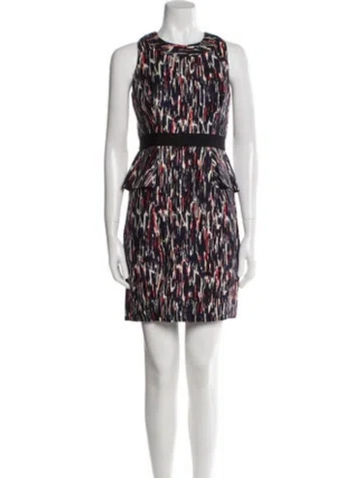 Pre-owned Milly Linen Mini Dress In Blue