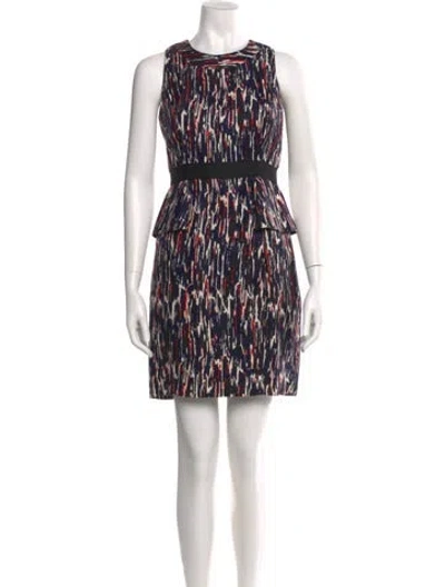 Pre-owned Milly Linen Mini Dress In Blue