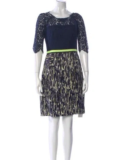 Pre-owned Milly Linen Mini Dress In Blue