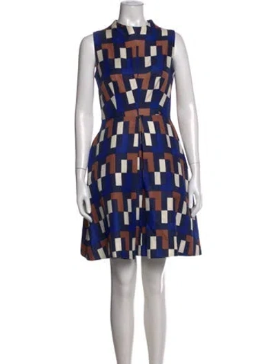 Pre-owned Milly Linen Mini Dress In Blue
