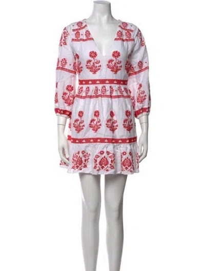 Pre-owned Milly Linen Mini Dress In White