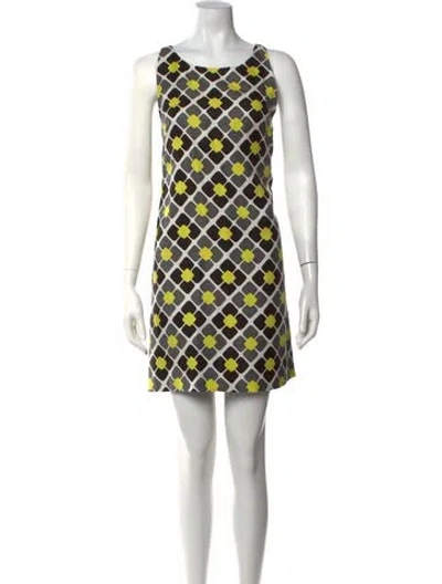 Pre-owned Milly Linen Mini Dress In Yellow