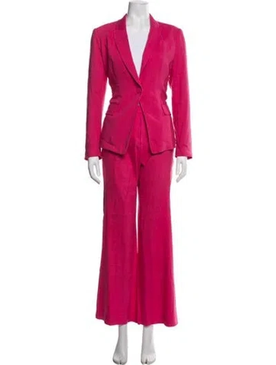 Pre-owned Milly Linen Pantsuit In Pink
