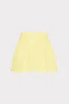 Milly Linen Pleated Shorts In Yellow