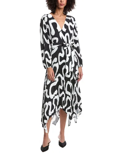 Milly Liora Ink Swirl Midi Dress In Black