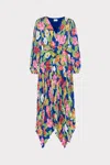 Milly Liora Tulip Rosette Pleated Dress In Royal Blue Multi In Royal Blue