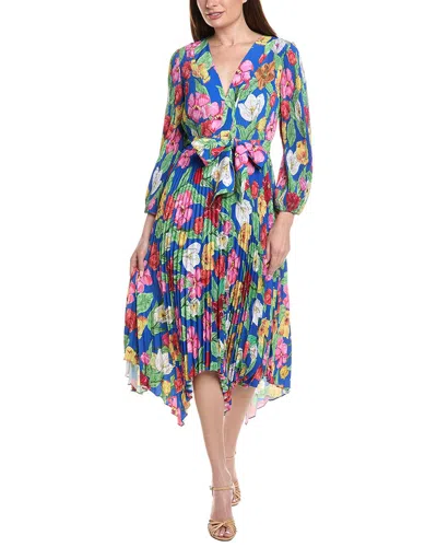 Milly Liora Tulip Rosette Pleated Midi Dress In Multi