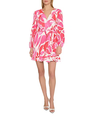 Milly Liv Dream Rose Pleated Dress In Magenta