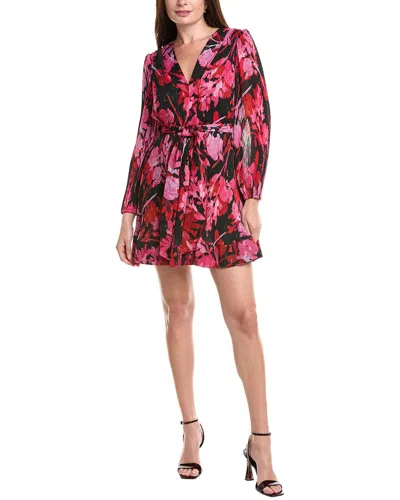 Milly Liv Pleated Mini Dress In Red